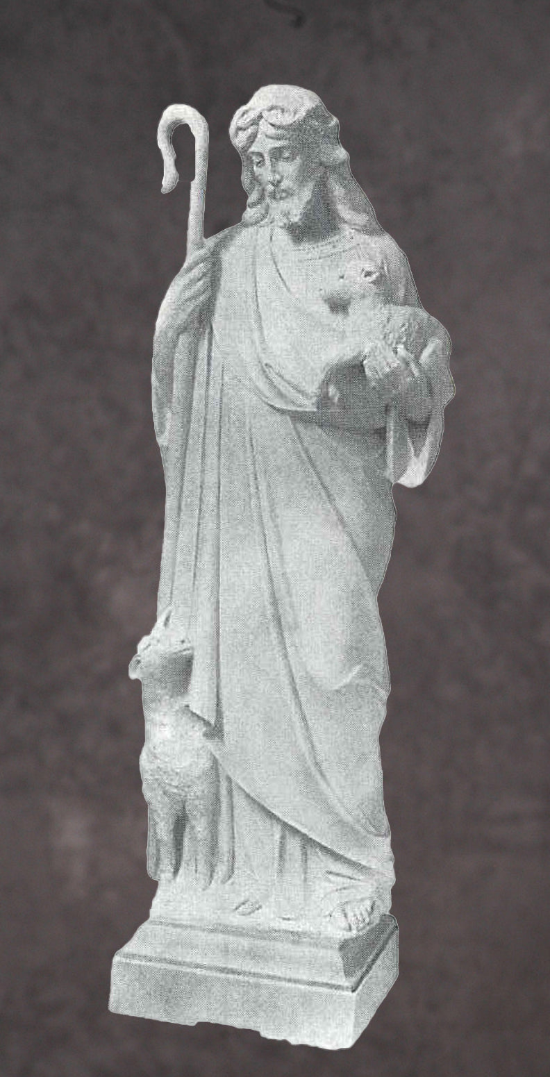 Jesus the Good Shepherd Marble Statue Style 2 - 60”H