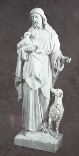 Jesus the Good Shepherd Marble Statue Style 4 - 48”H