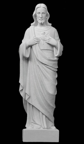 Sacred Heart of Jesus Marble Statue - 24”H