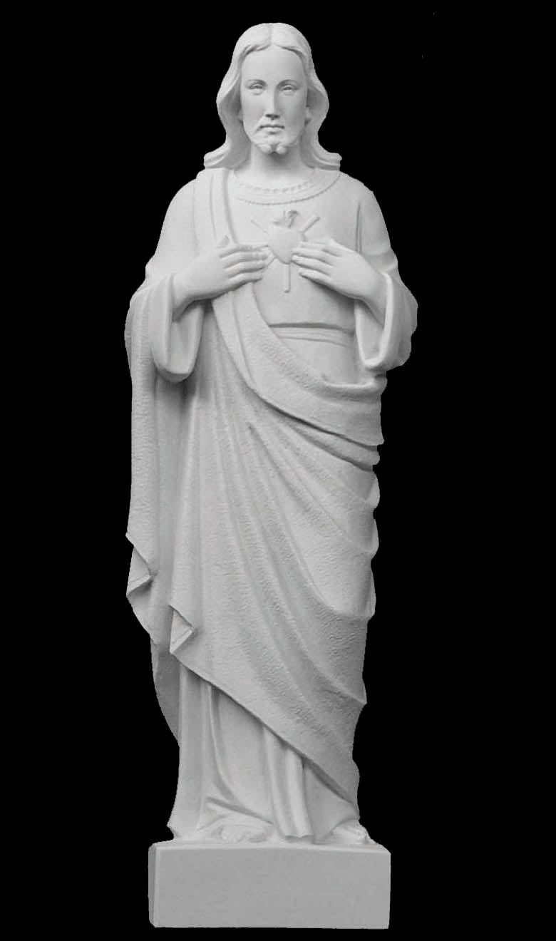 Sacred Heart of Jesus Marble Statue - 39”H