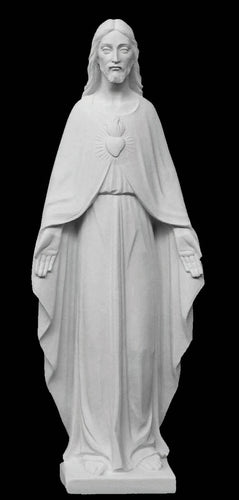 Sacred Heart of Jesus Italian Marble Statue - 14”H