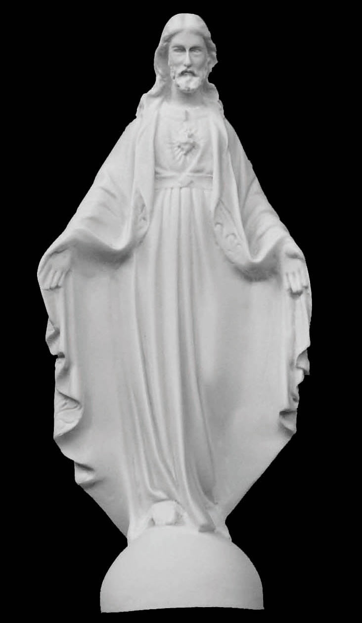 Sacred Heart of Jesus Italian Marble Statue - 10”H