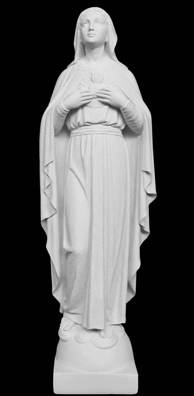 Sacred Heart of Mary Granite Statue from Italy