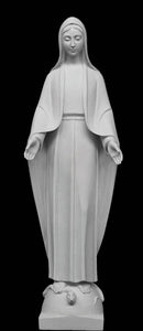 Blessed Virgin Mary Italian Marble Statue - 32”H