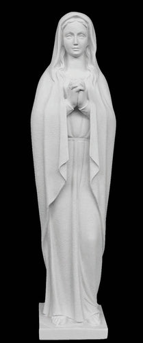 Praying Virgin Mary Italian Marble Statue - 32”H