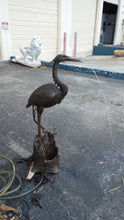 Load image into Gallery viewer, Resting Bronze Heron Fountain Statue