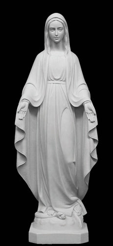 Blessed Virgin Mary Marble Statue Outdoor - 32”H