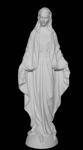 Large Virgin Mary Marble Statue - 30”H