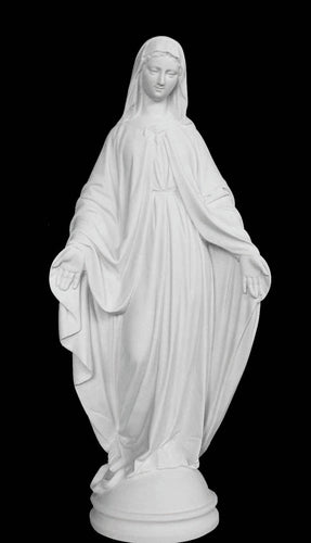 Virgin Mary Italian Marble Statue - 24”H