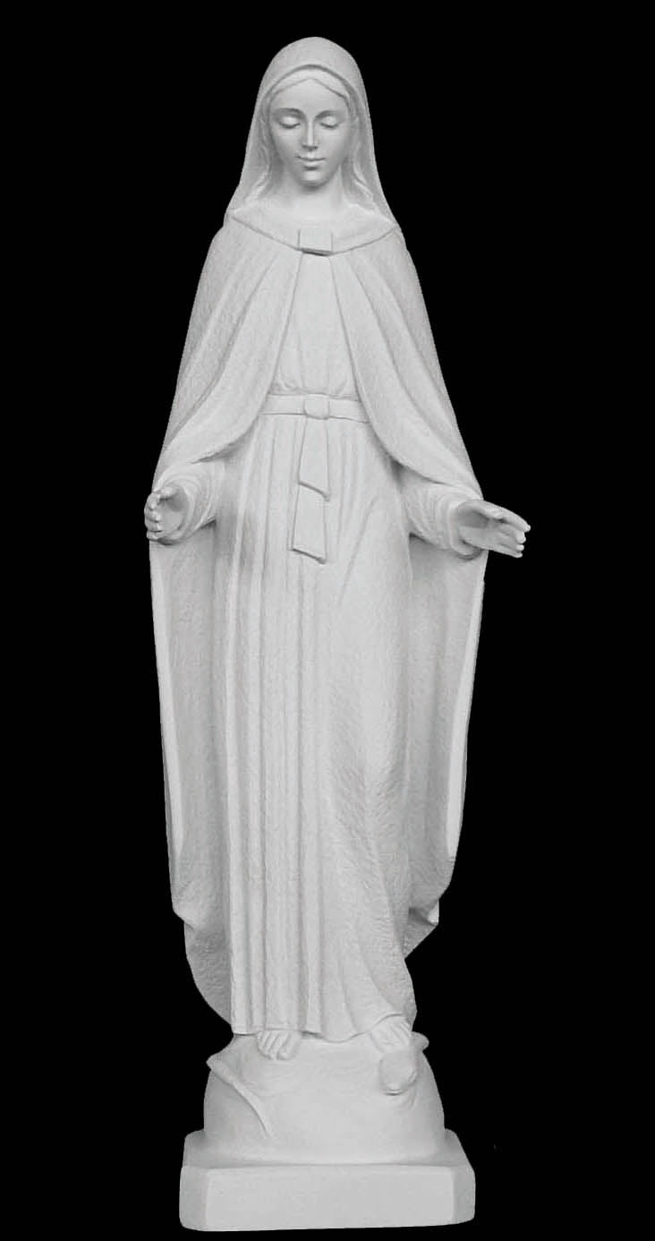 Our Lady of Grace Outdoor Marble Sculpture - 24”H