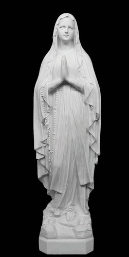 Our Lady of Lourdes Italian Marble Statue - 9”H