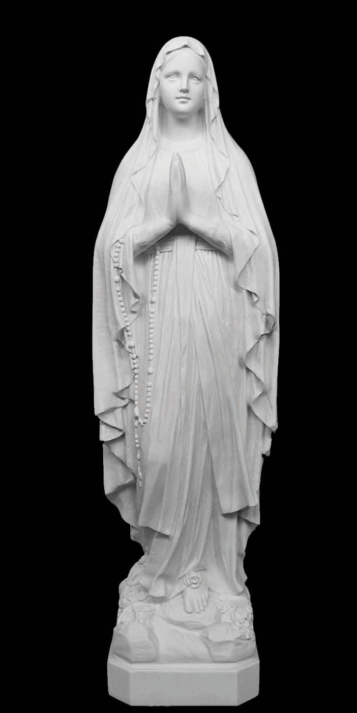 Our Lady of Lourdes Italian Marble Statue - 51”H