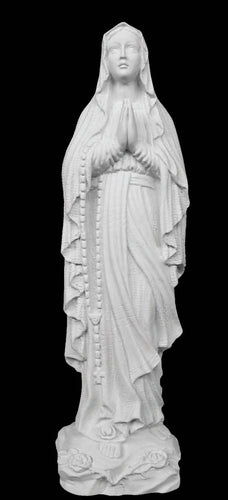 Our Lady of Lourdes Italian Marble Statue - 16”H