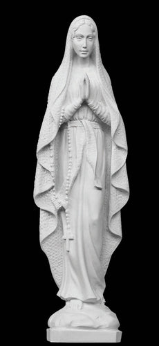 Our Lady of Lourdes Praying Italian Marble Statue - 20”H