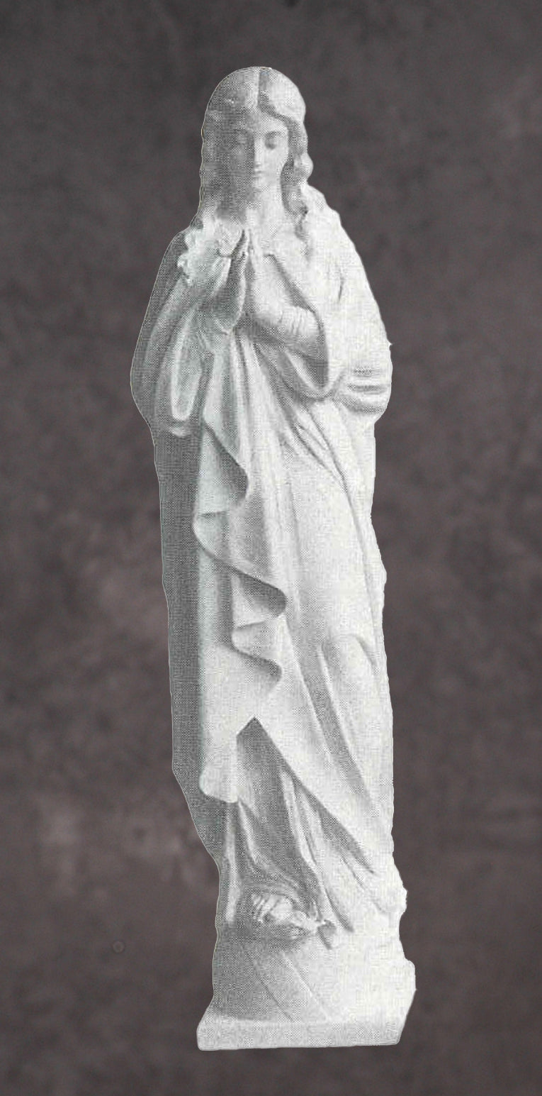 Our Lady of Grace Marble Statue Style 1 - 12”H