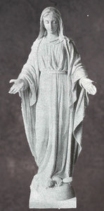 Blessed Virgin Mary Marble Statue Style 3 - 12”H