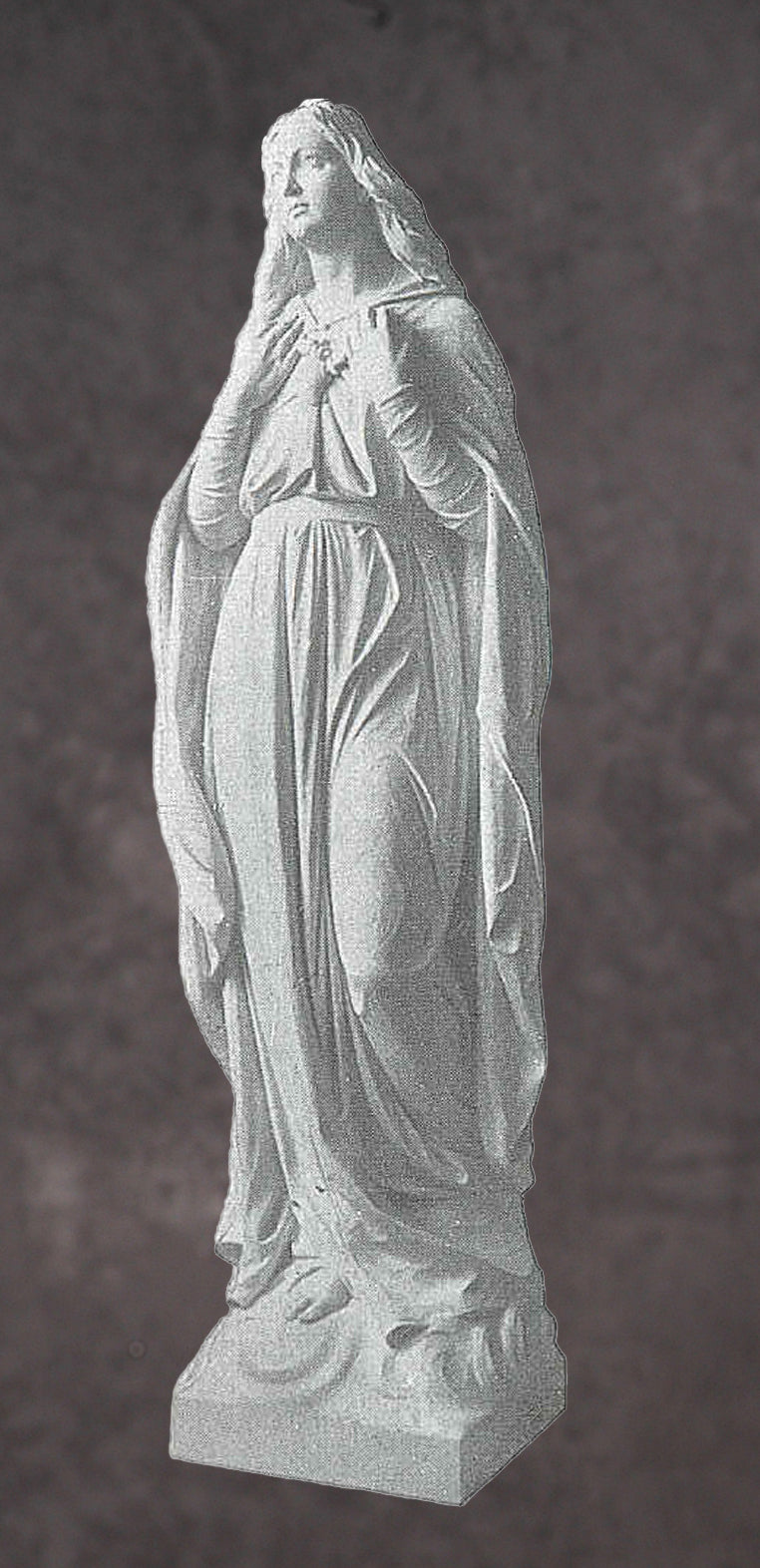 Sacred Heart of Mary Marble Statue Style 2 - 60”H