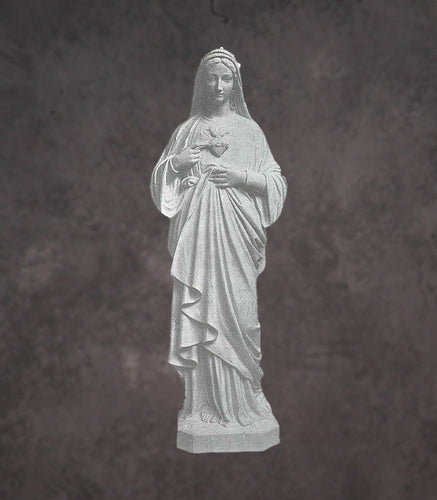 Sacred Heart of Mary Granite Statue Style 3