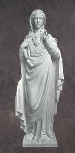 Sacred Heart of Mary Marble Statue Style 4 - 48”H