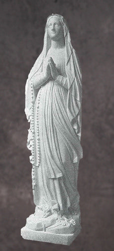 Our Lady of Lourdes Granite Statue Style 1 - 60”H