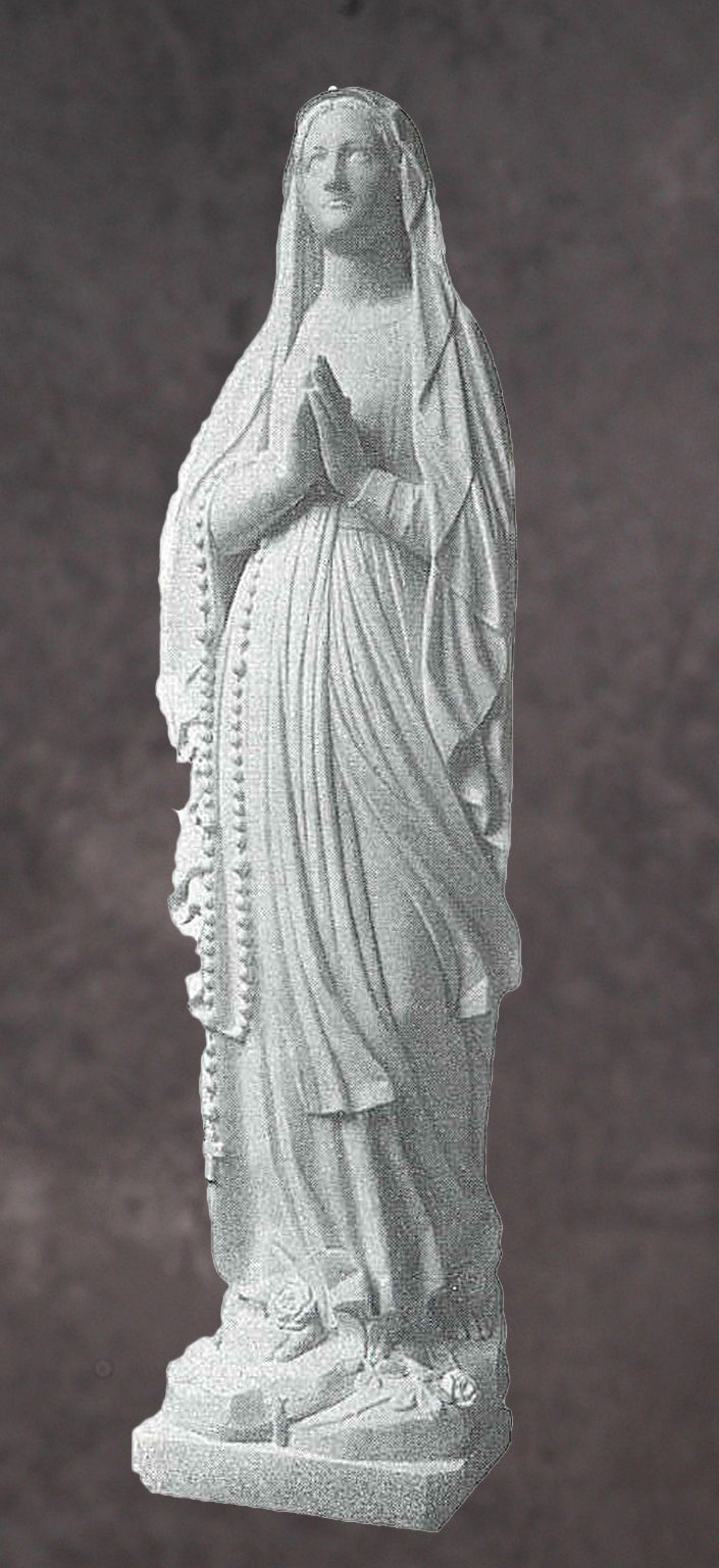 Our Lady of Lourdes Granite Statue Style 1 - 48”H