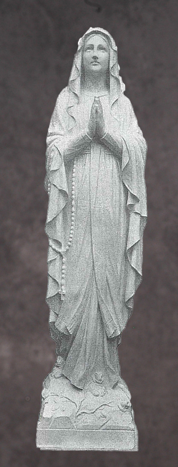 Our Lady of Lourdes Marble Statue Style 2 - 24”H