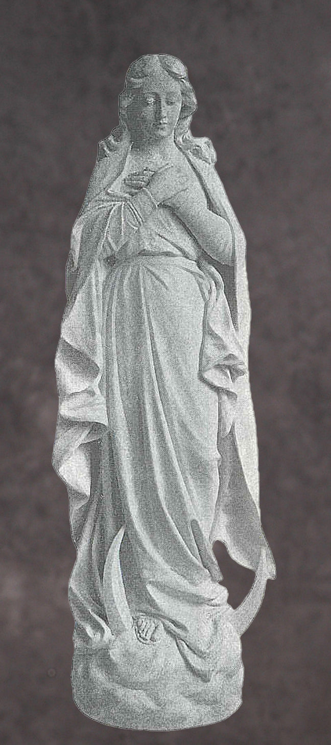 Our Lady of the Immaculate Conception Marble Statue Style 1 - 60”H