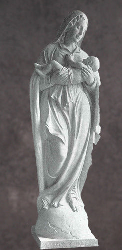 Our Lady With Baby Jesus Marble Statue Style 4 - 72”H