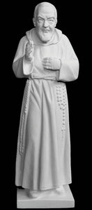Padre Pio Italian Marble Statue - 20”H