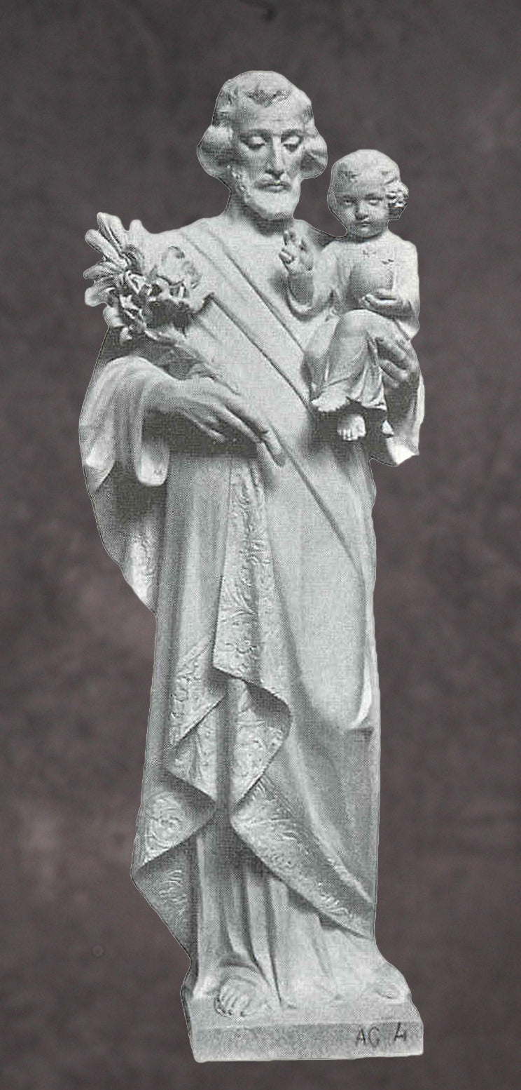 Saint Joseph With Child Marble Statue Style 6 - 60”H