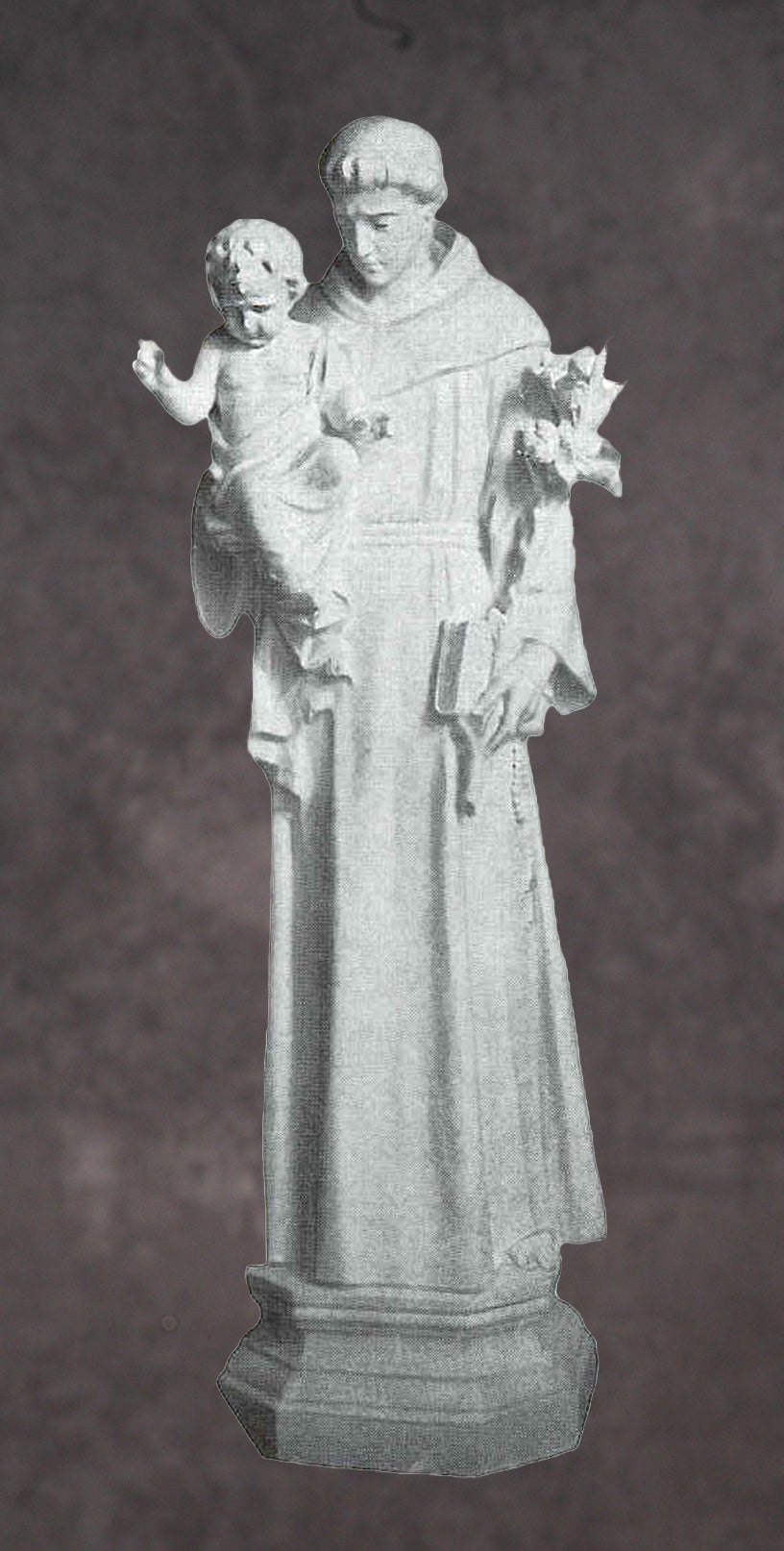 Saint Anthony with Baby Jesus Marble Statue Style 2 - 24”H