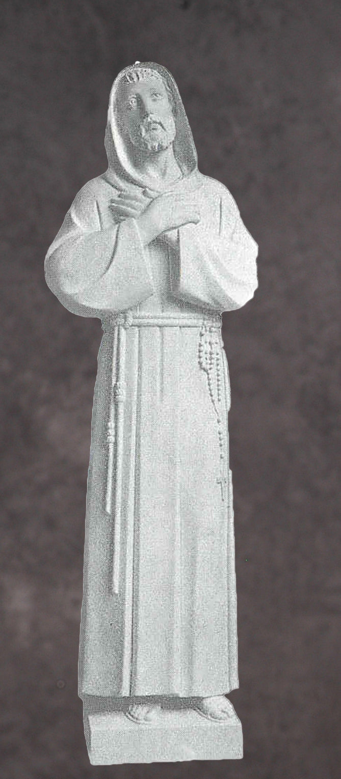 Saint Francis Marble Statue Style 8 - 48”H