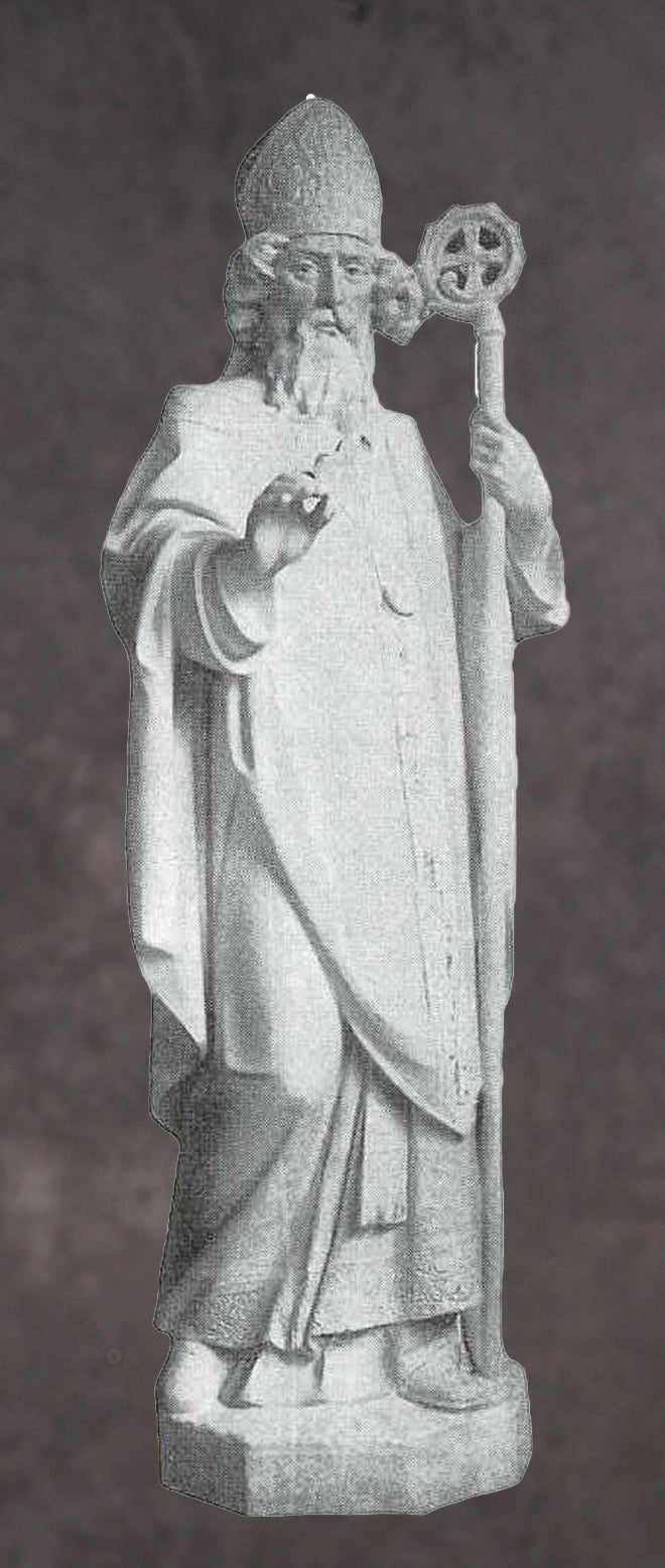 Saint Patrick Marble Statue Style 2 - 48”H