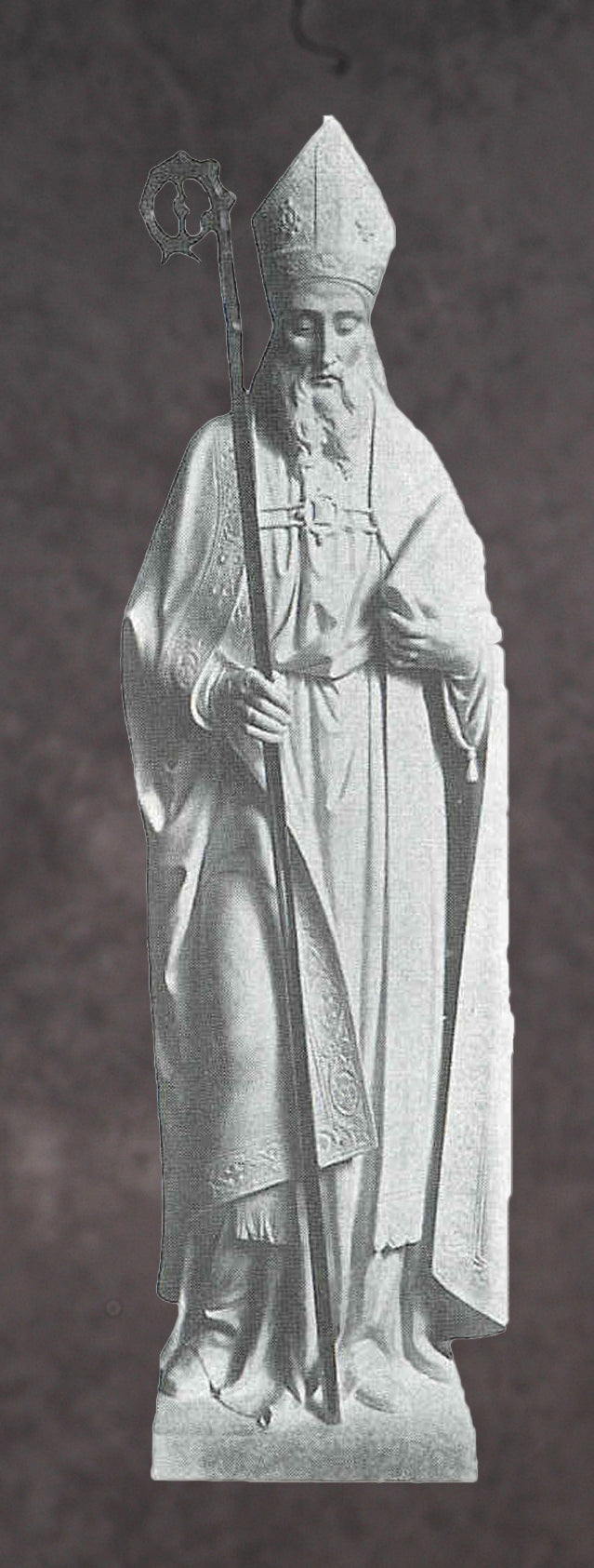 Saint Patrick Marble Statue Style 3 - 24”H