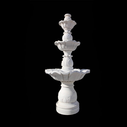 Sicilian Three Tier Marble Fountain - 79”H