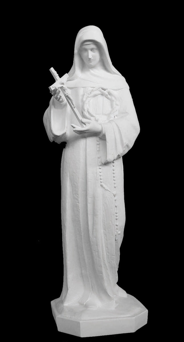 Large Outdoor Saint Rita Marble Sculpture & Catholic Statue - 39”H ...