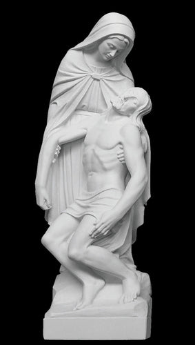 Florentine Pieta Marble Sculpture by Michelangelo - 32”H