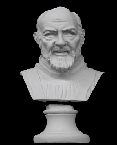 Padre Pio Bust Italian Marble Statue - 6”H