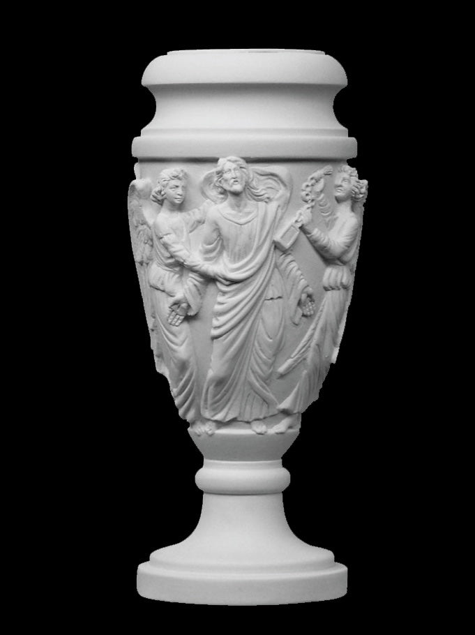 Jesus Memorial Marble Vase Style 1 - 12”H