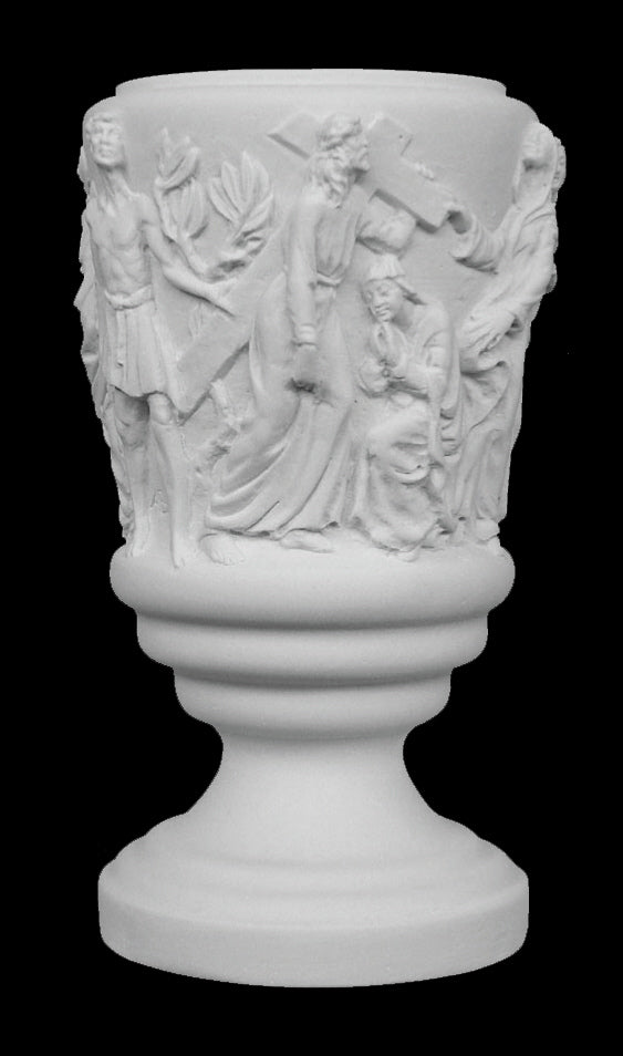 Jesus Memorial Marble Vase Style 2 - 8”H