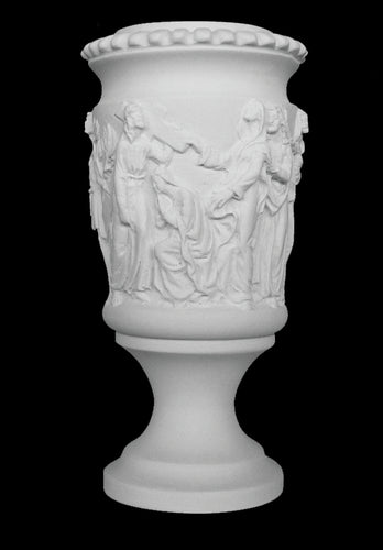 Crucifixion of Jesus Memorial Marble Vase Style 3 - 9”H