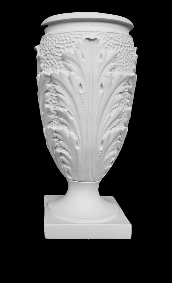 Acanthus Garden Flower Marble Vase and Urn - 21.7”H