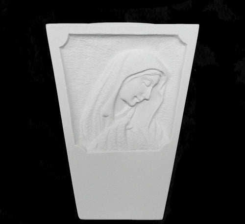 Mary’s Cemetery Catholic Marble Vase - 7”H