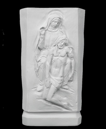 Pietà Cemetery Catholic Marble Vase - 13”H