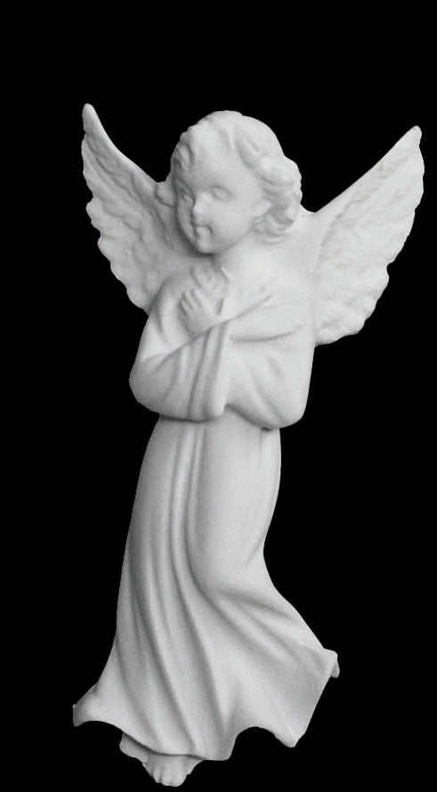 Marble Angel with Crossed Arms Facing Left - 4.3”H