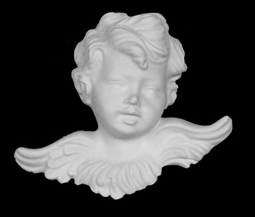 Angel Boy Face Marble Wall Relief - 4.3”H