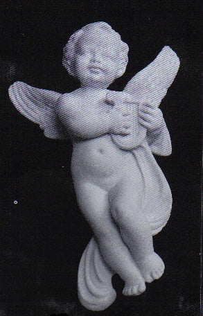 Putto Boy II Marble Wall Relief - 5.5”H