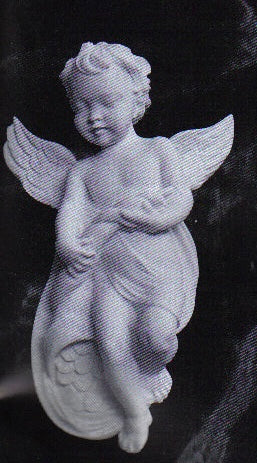 Putto Boy III Marble Wall Relief - 5.5”H