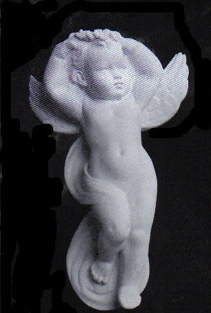 Putto Boy IV Marble Wall Relief - 5.5”H