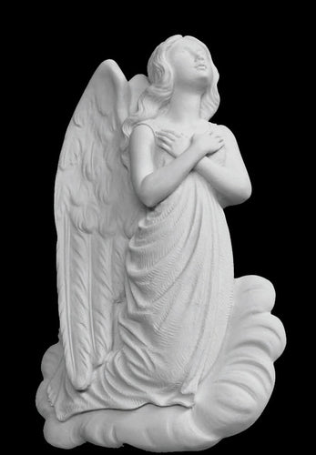 Praying Angel Marble Wall Relief - 9.4”H